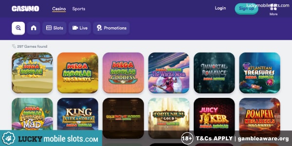Casumo Casino Jackpot Slots List